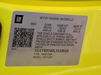 2020 Chevrolet Corvette Stingray 3LT