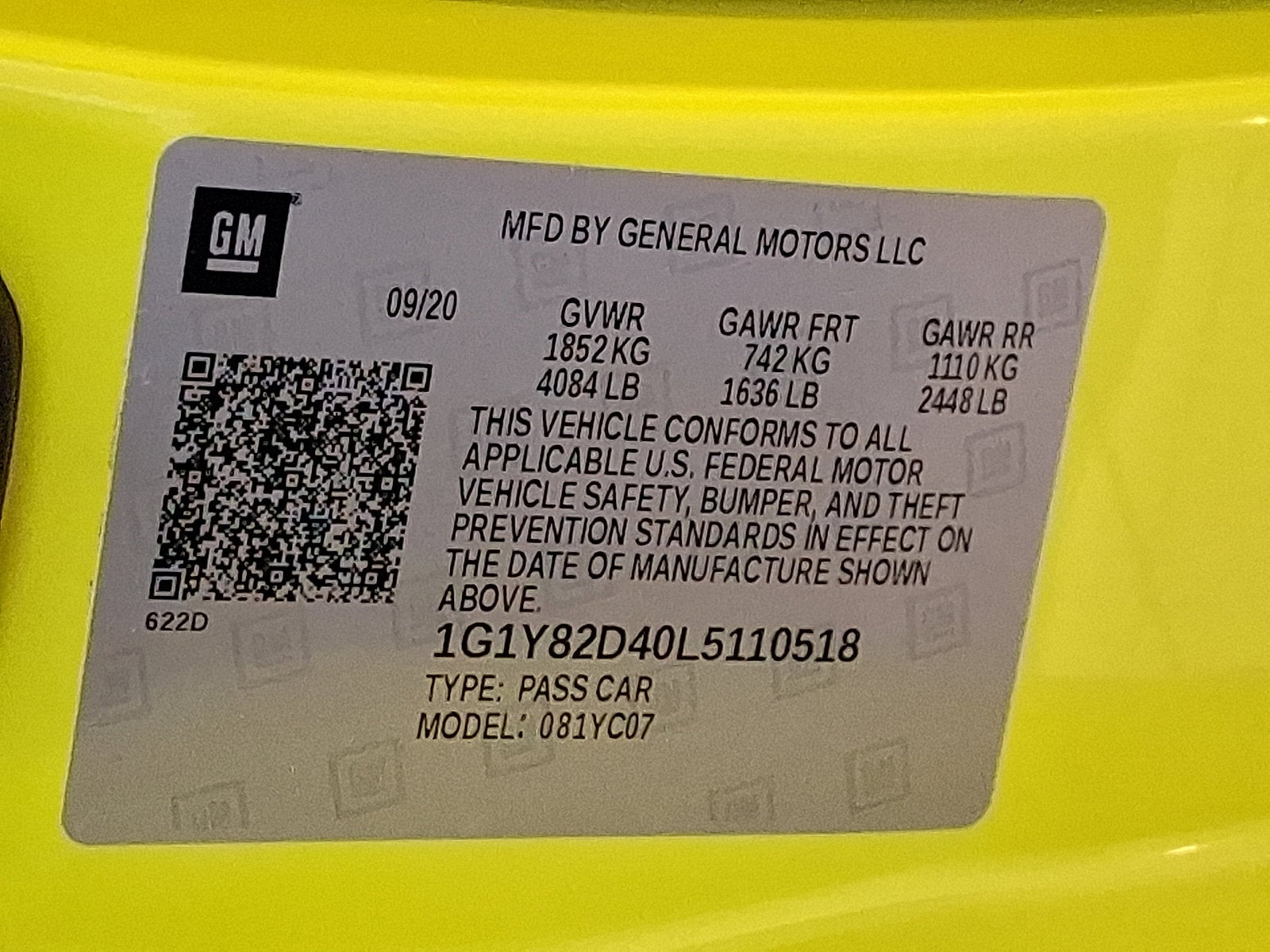 2020 Chevrolet Corvette Stingray 3LT