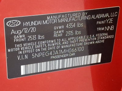 2021 Hyundai Sonata SE