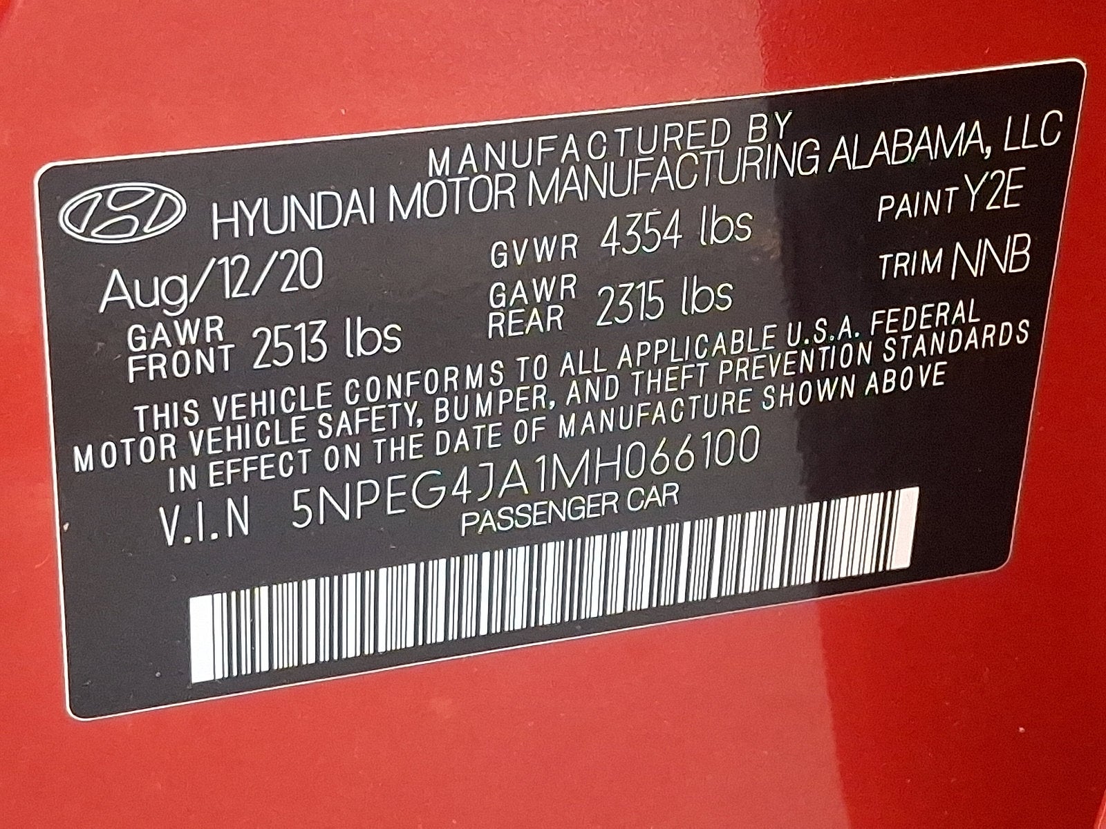 2021 Hyundai Sonata SE