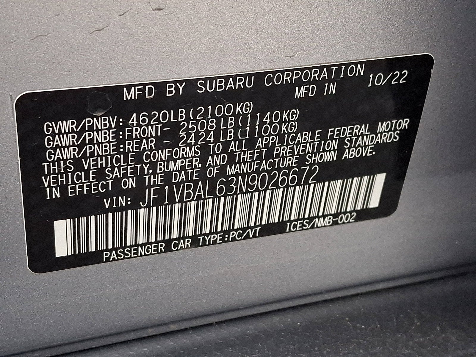 2022 Subaru WRX Limited