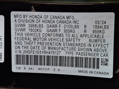 2024 Honda Civic Si Manual