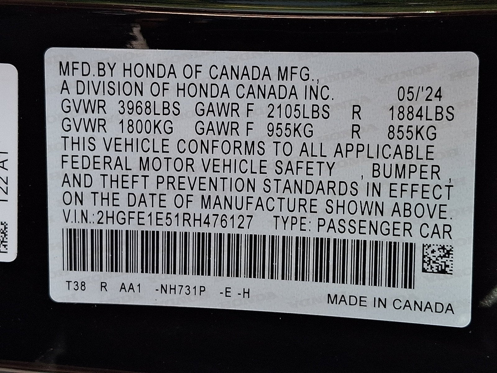 2024 Honda Civic Si Manual